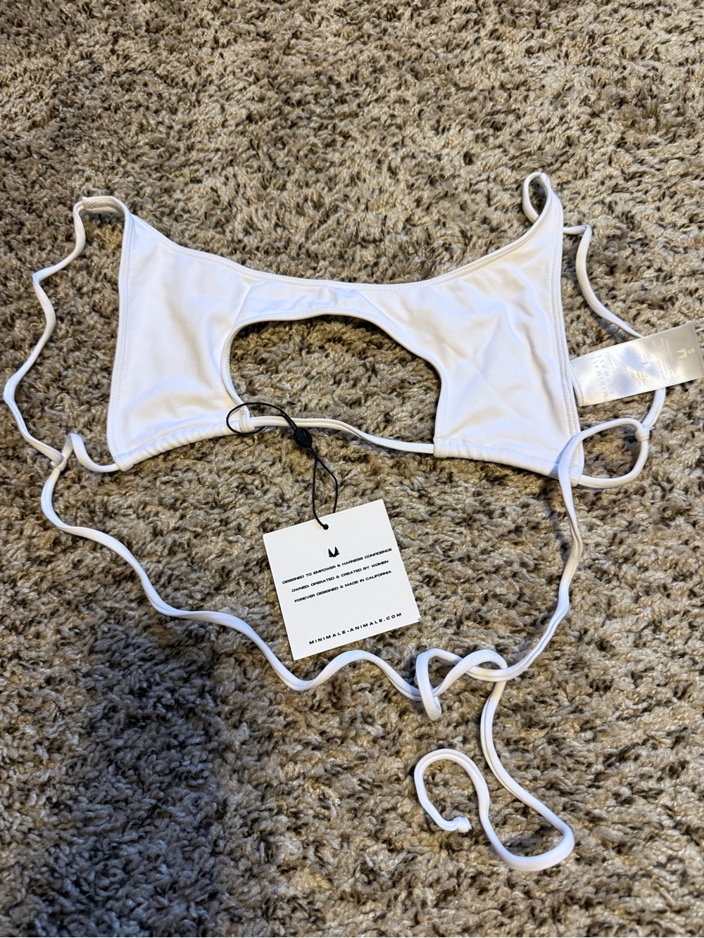 Minimale Animale Women’s White Cutout Swim Top- Small